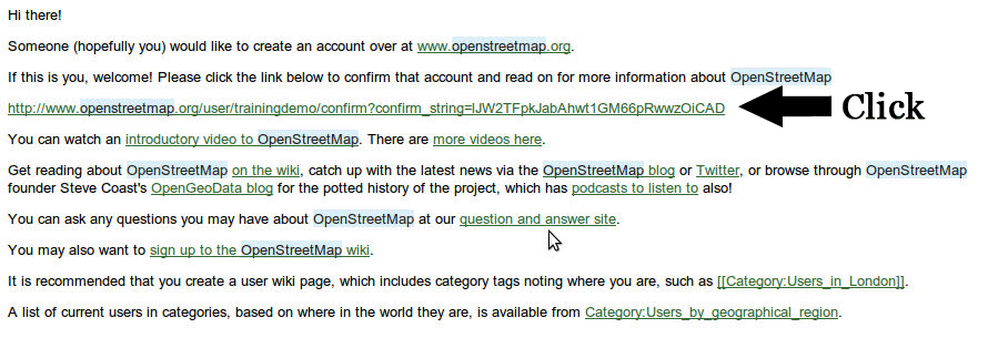 Confirming your OpenStreetMap account