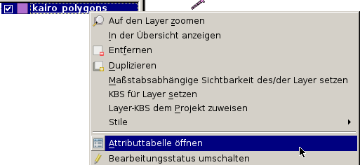 open attribute table